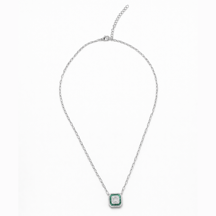 Emerald Green Halo Pendant