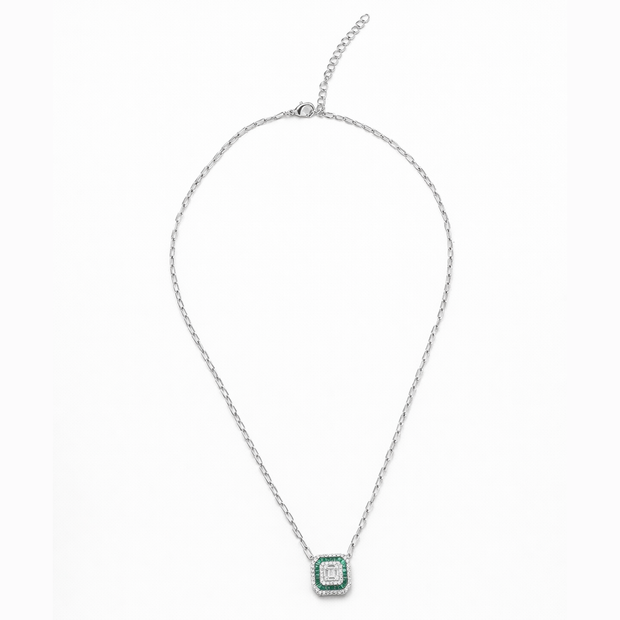 Emerald Green Halo Pendant