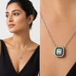 Emerald Green Halo Pendant