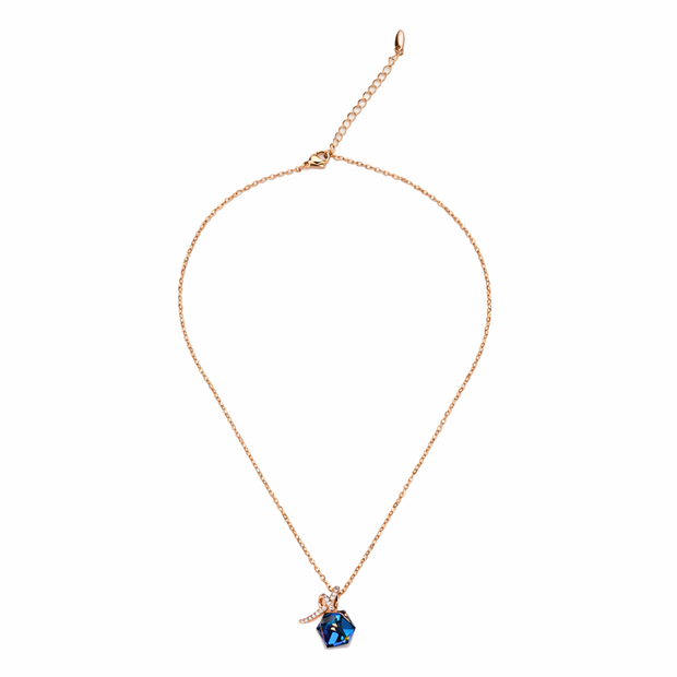 Blue Hex Crescent Pendant