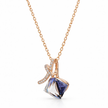Blue Hex Crescent Pendant