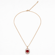 Ruby Hexagon Halo Pendant