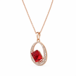 Ruby Hexagon Halo Pendant