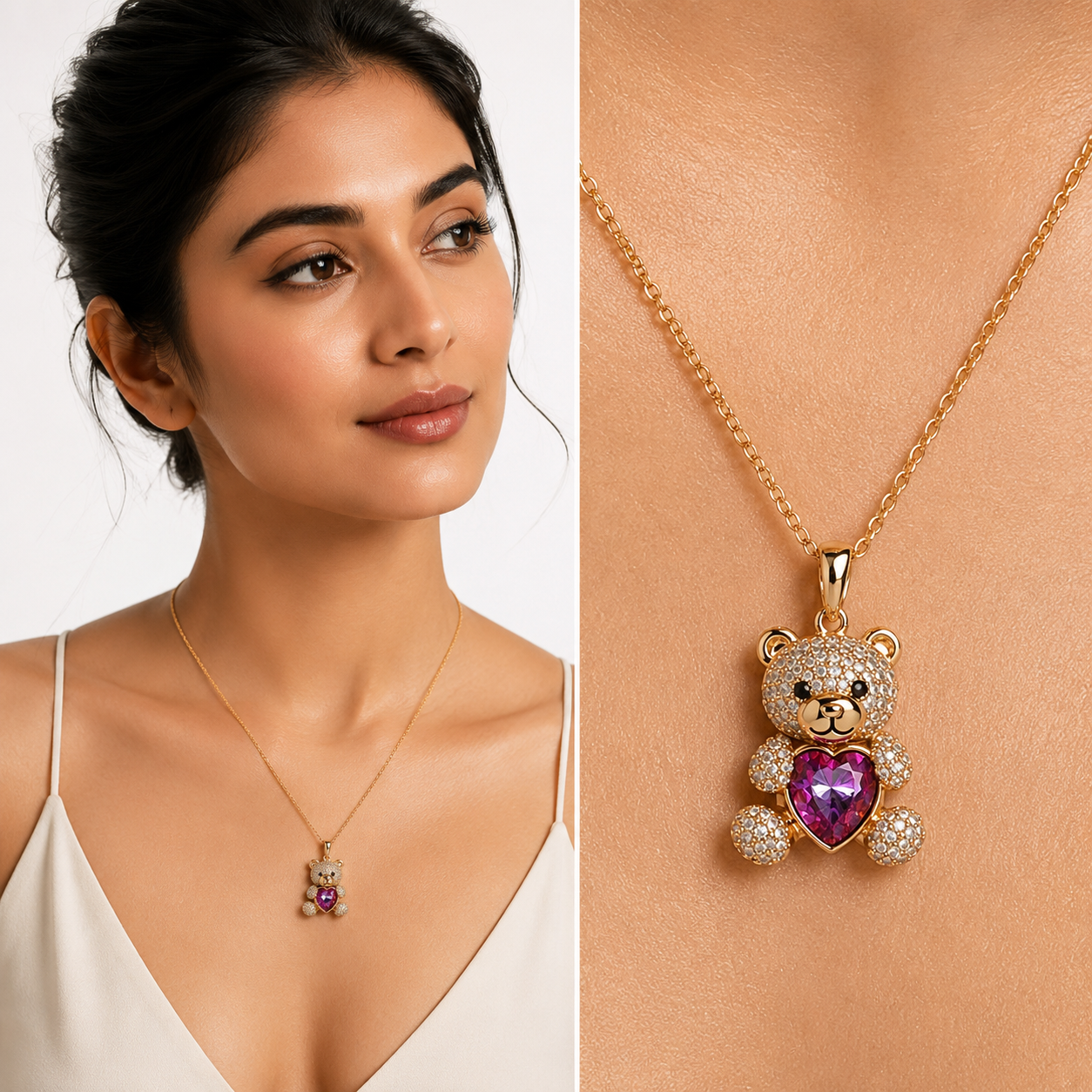 Teddy Love Crystal Pendant