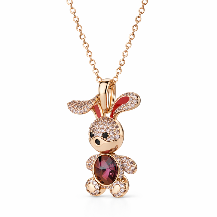 Crystal Bunny Charm Pendant