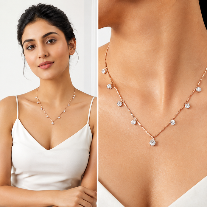 Crystal Rain Drop Necklace