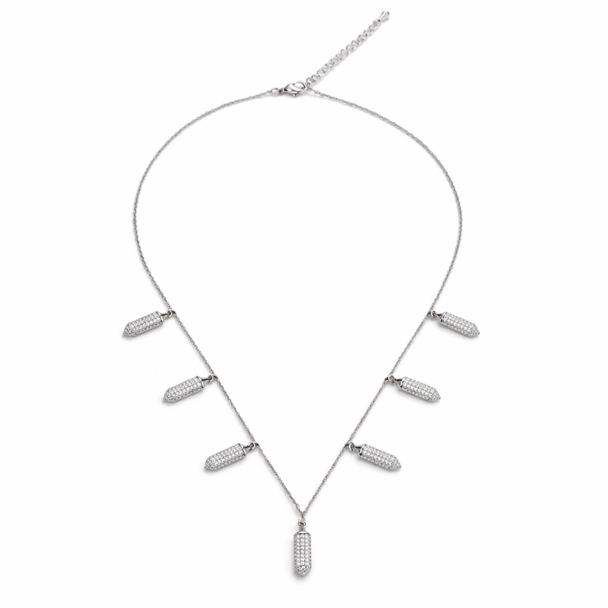 Crystal Capsule Fringe Necklace