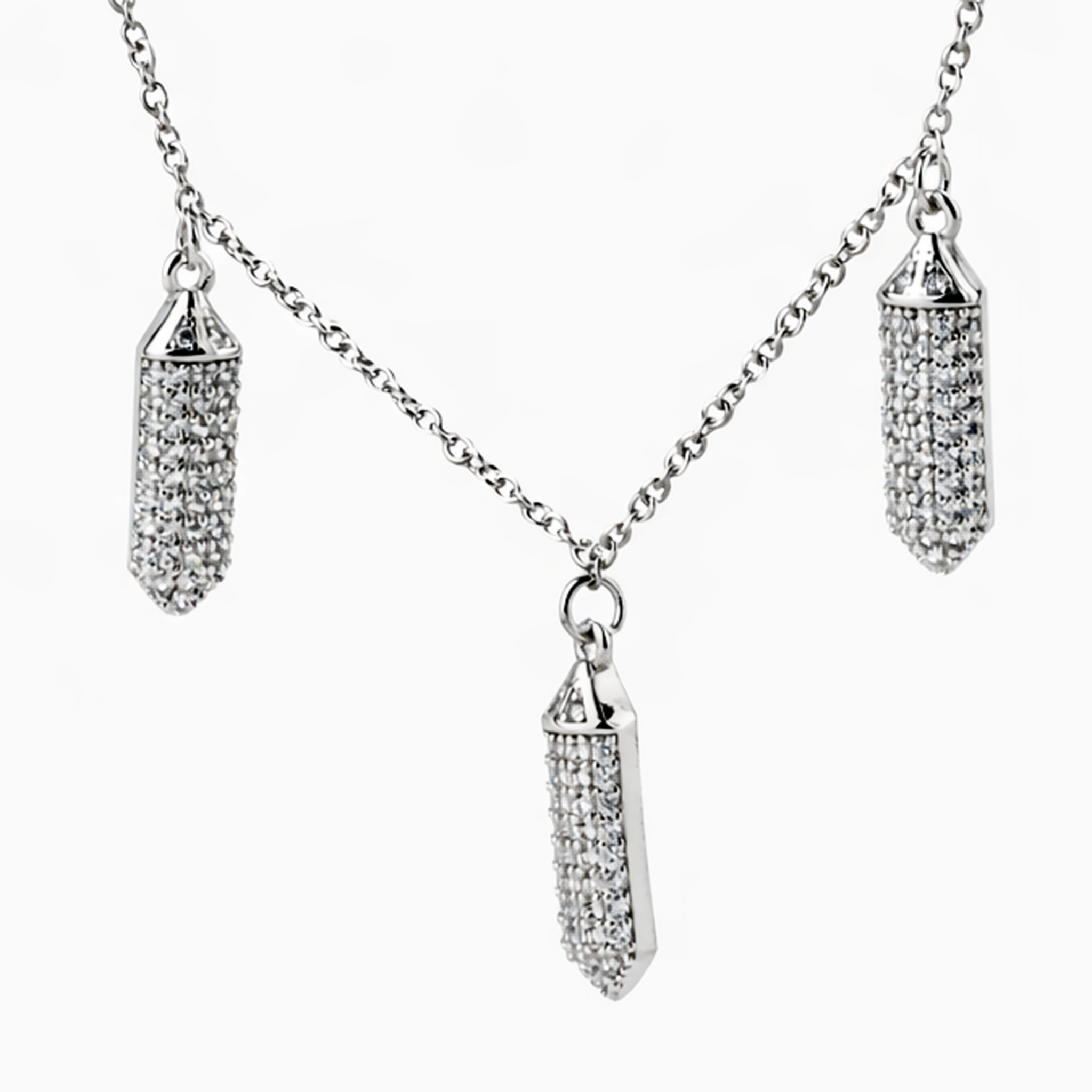 Crystal Capsule Fringe Necklace