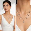 Crystal Capsule Fringe Necklace