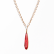 Crimson Teardrop Tennis Necklace