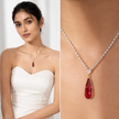 Crimson Teardrop Tennis Necklace
