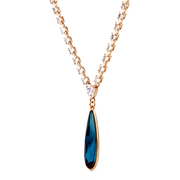 Sapphire Teardrop Tennis Necklace