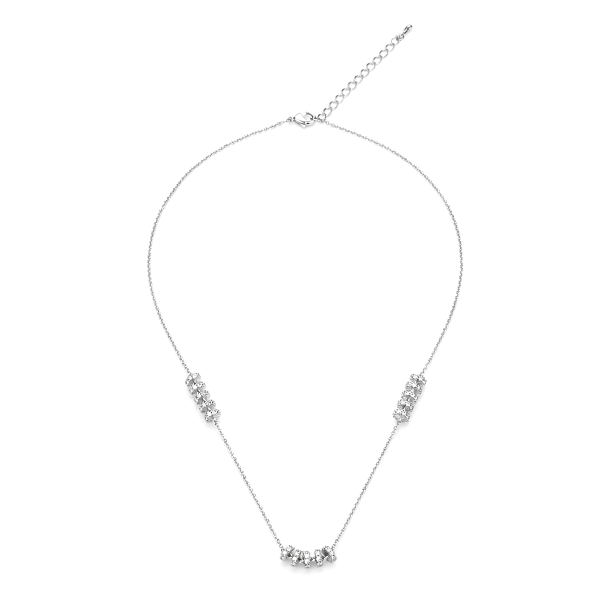 Triple Sparkle Station Necklace
