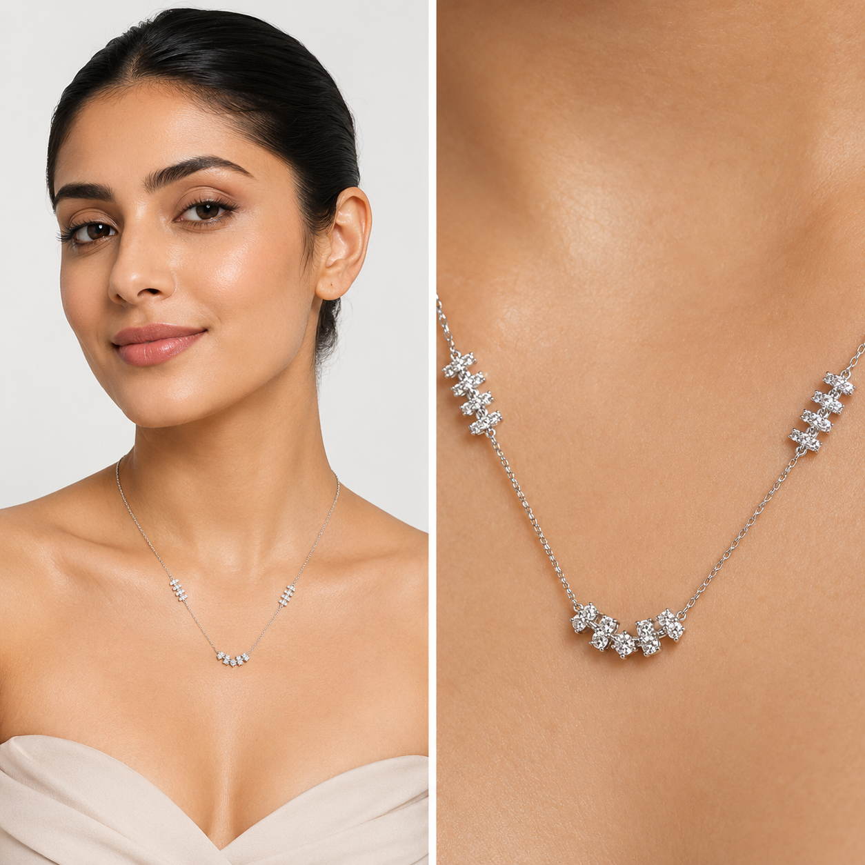 Triple Sparkle Station Necklace