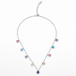 Rainbow Solitaire Station Necklace