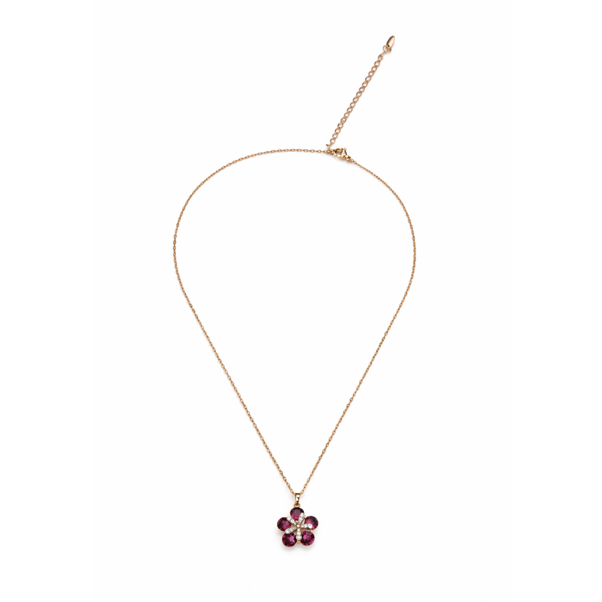 Ruby Blossom Flower Pendant