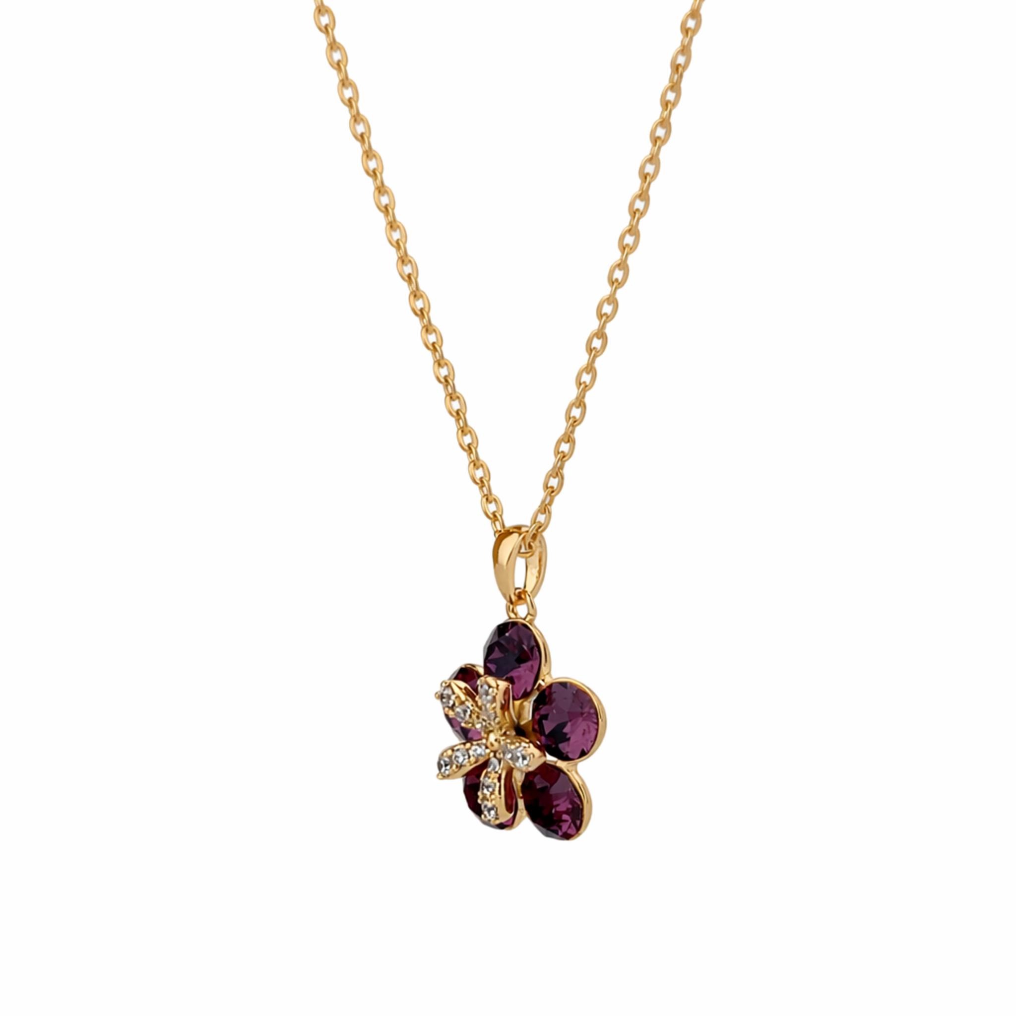 Ruby Blossom Flower Pendant