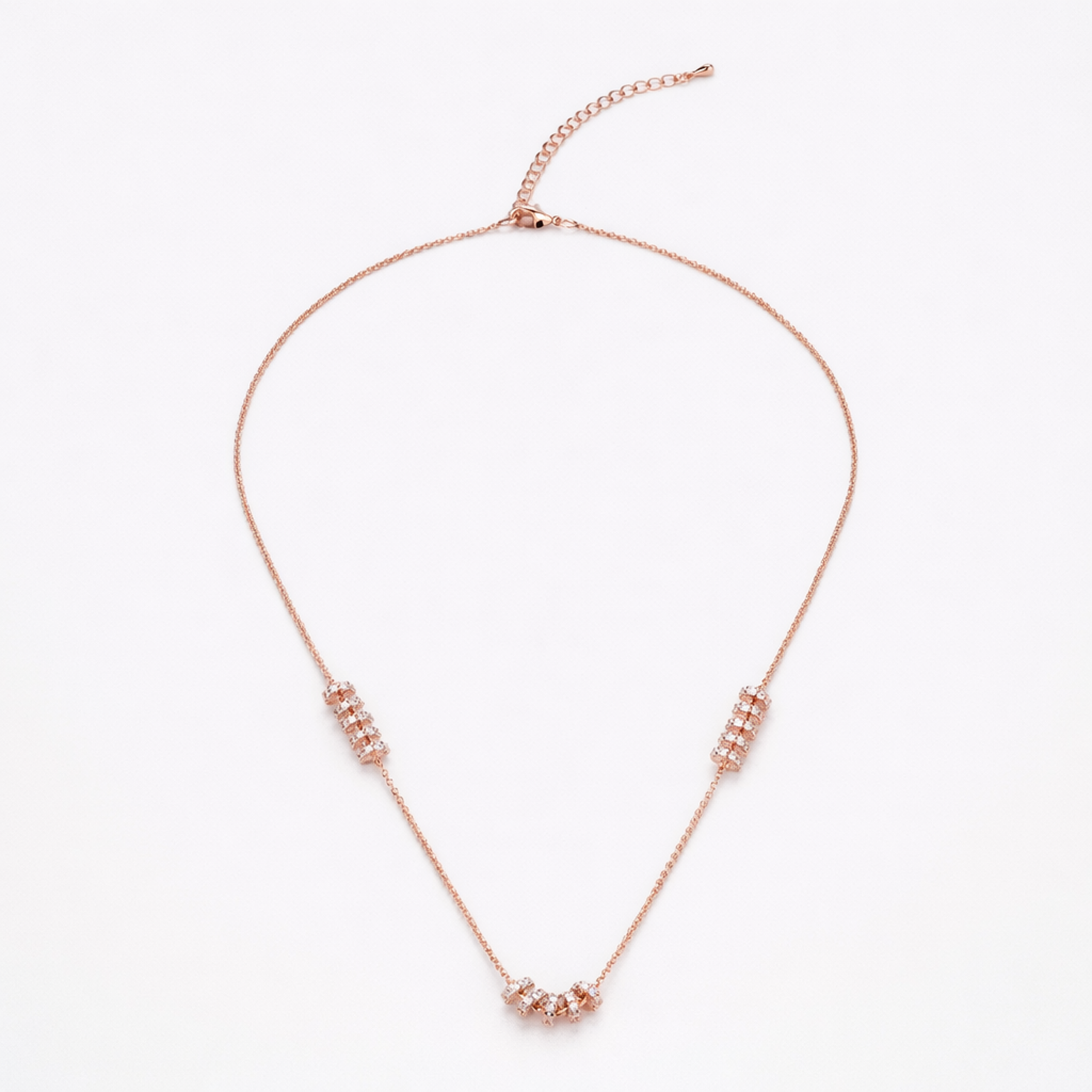 Triple Crystal Barrel Necklace