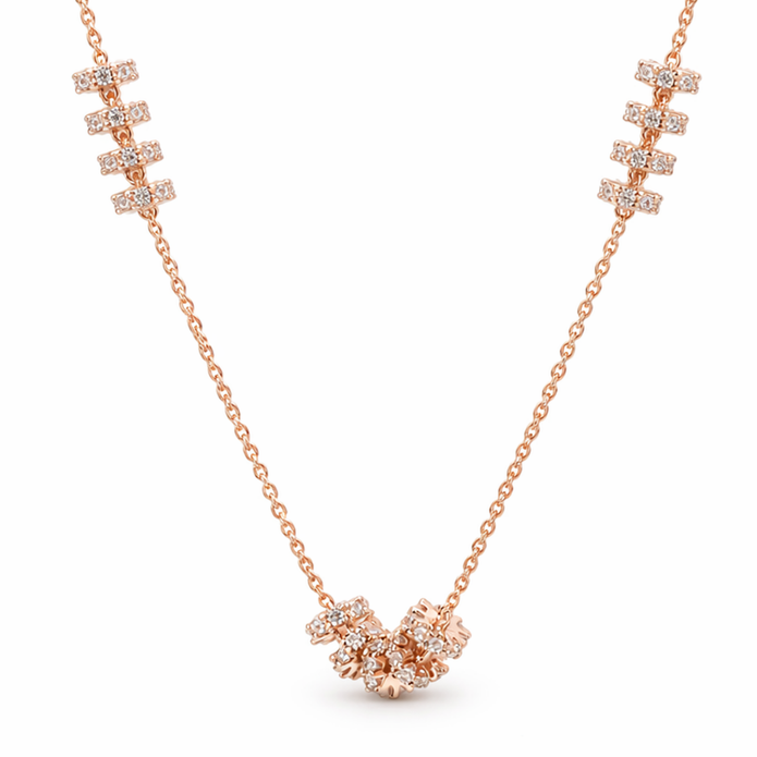 Triple Crystal Barrel Necklace