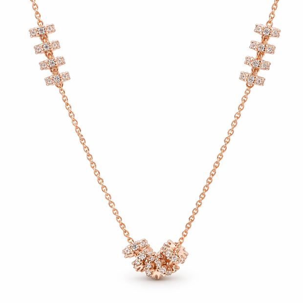 Triple Crystal Barrel Necklace