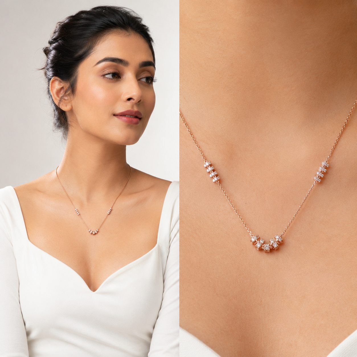 Triple Crystal Barrel Necklace