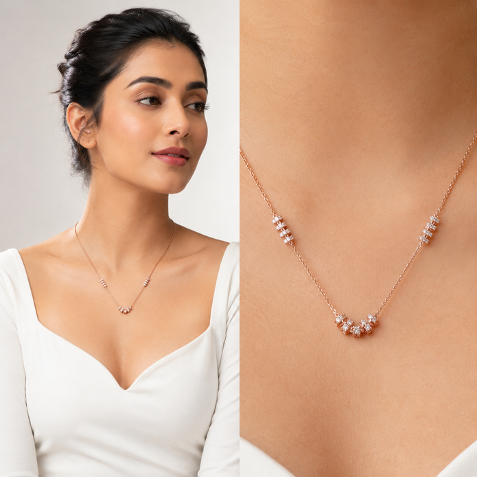 Triple Crystal Barrel Necklace