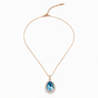 Azure Teardrop Halo Pendant