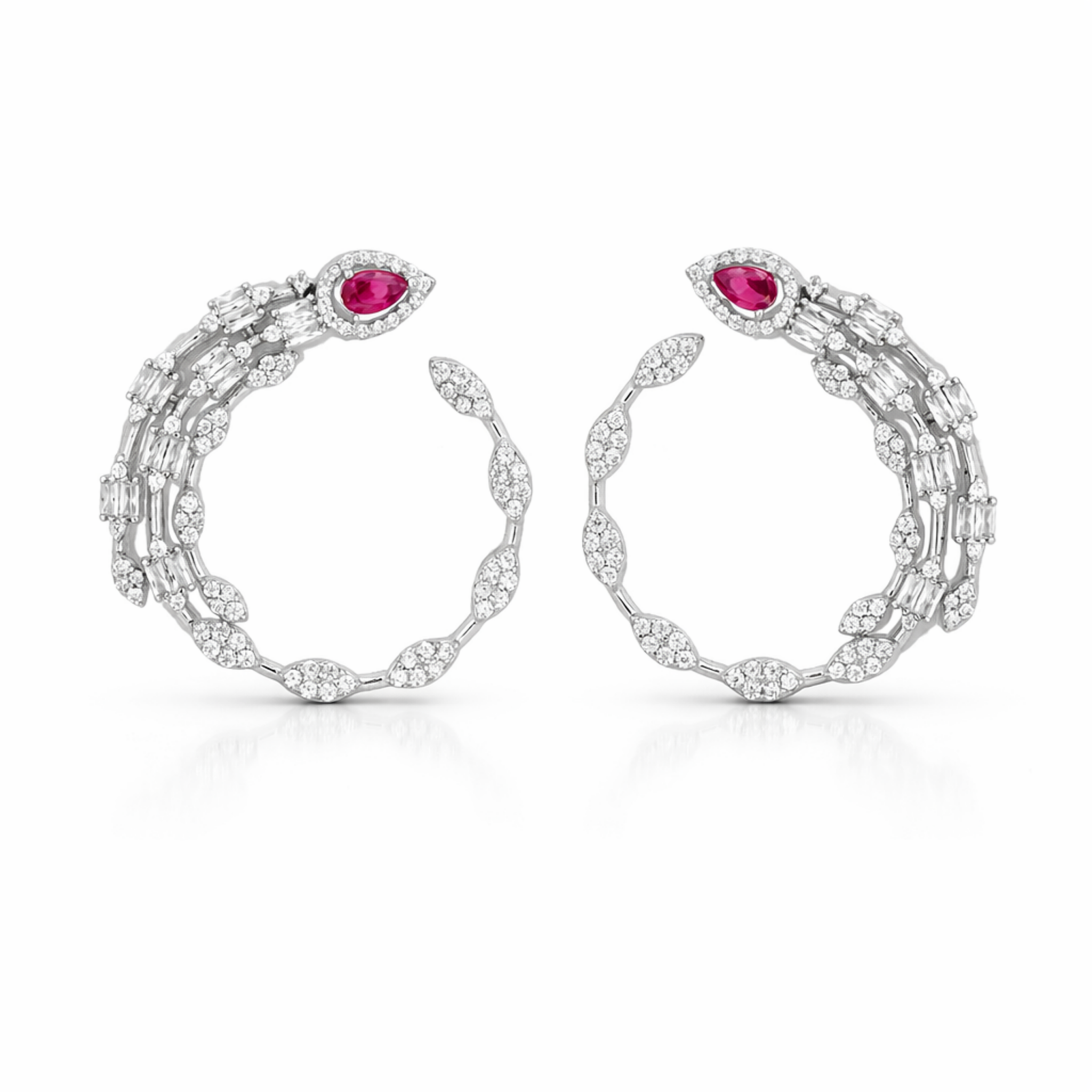 Scarlet Serpent Hoops