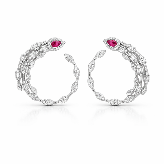 Scarlet Serpent Hoops