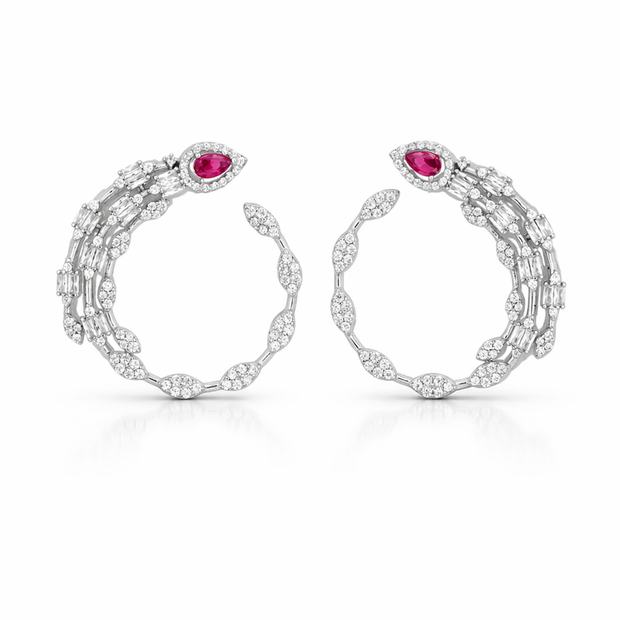 Scarlet Serpent Hoops
