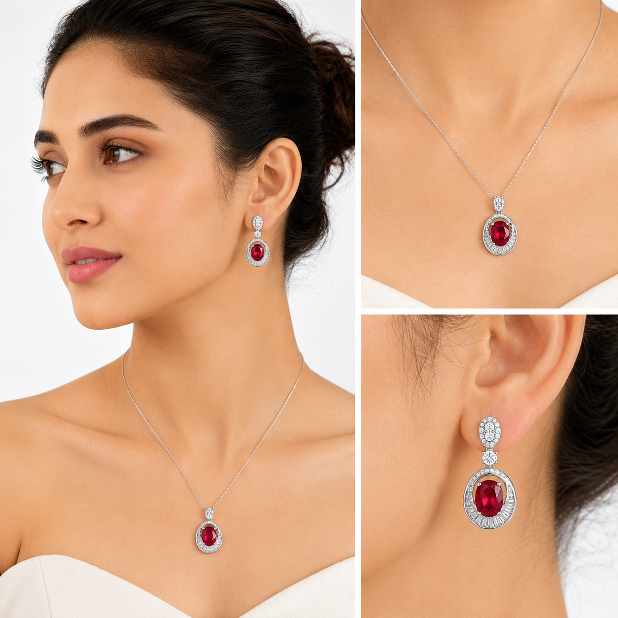 Ruby Oval Chandelier Drops