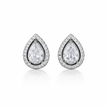 Pear Bezel Halo Studs