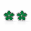 Jade Blossom Flower Studs