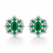 Emerald Sunburst Cluster Studs
