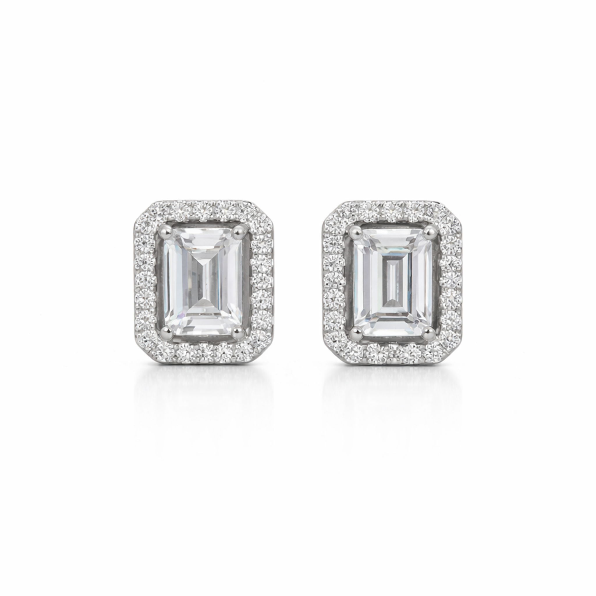 Crystal Emerald Halo Studs