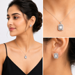 Crystal Emerald Halo Studs