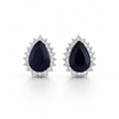Midnight Blue Pear Studs