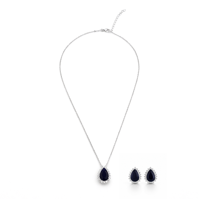 Midnight Blue Pear Studs