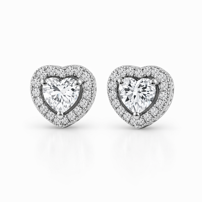 Amore Heart Studs