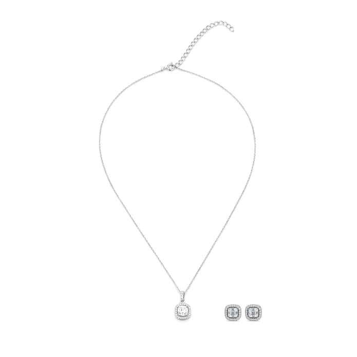 Asscher Ice Halo Studs