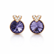 Violet Heart Charm Studs