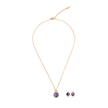 Violet Heart Charm Studs