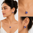 Violet Heart Charm Studs