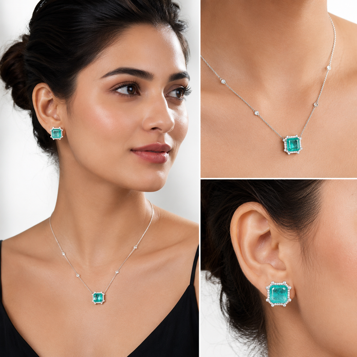 Mint Square Regal Studs