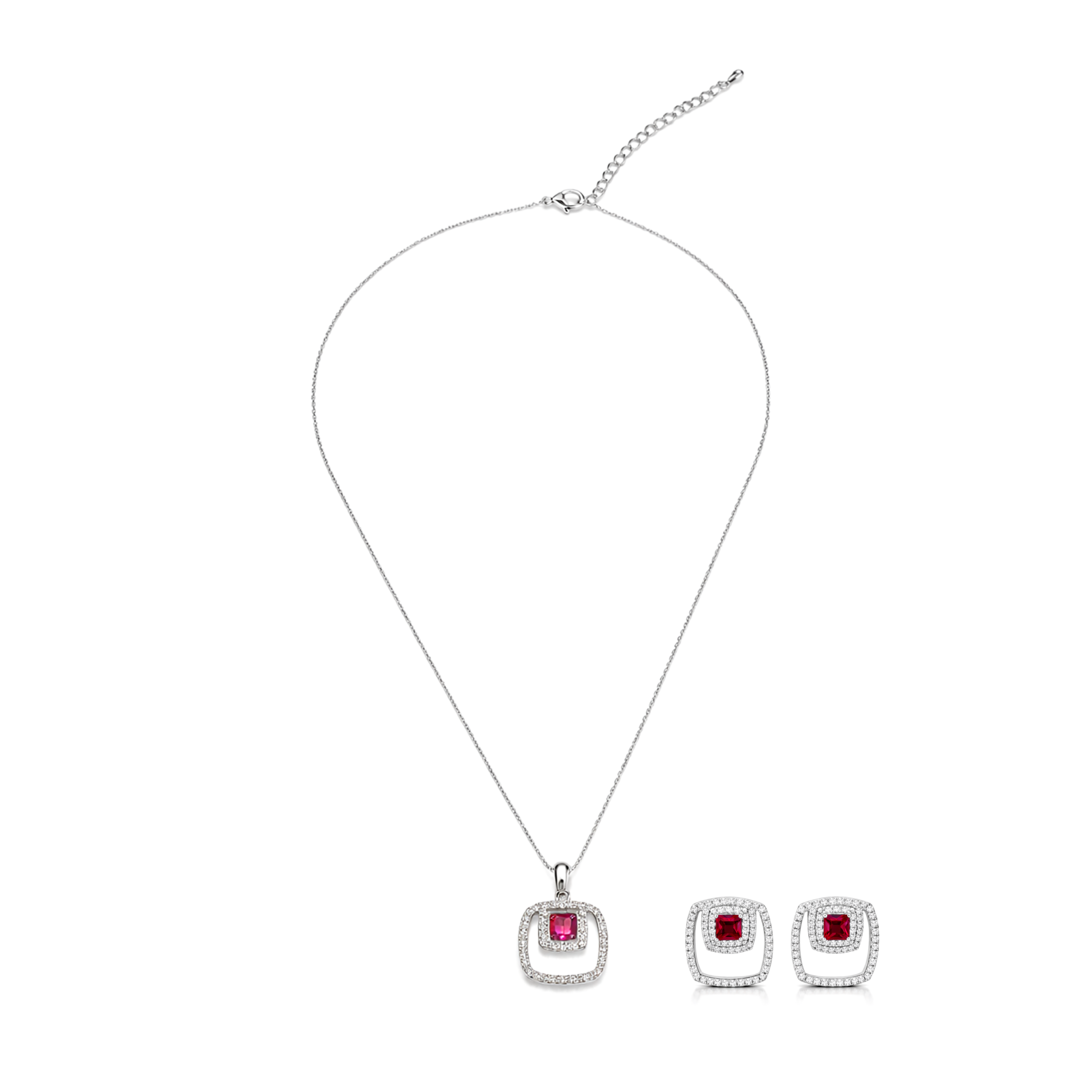 Crimson Floating Frame Studs