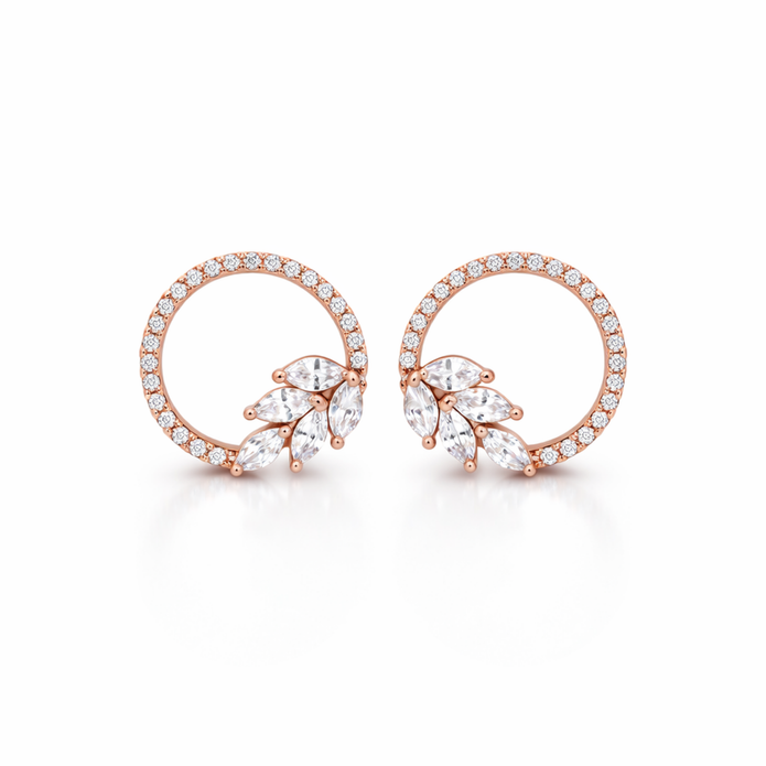 Rose Circle Leaf Studs