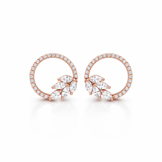 Rose Circle Leaf Studs