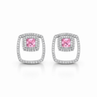 Crimson Floating Frame Studs - Gold