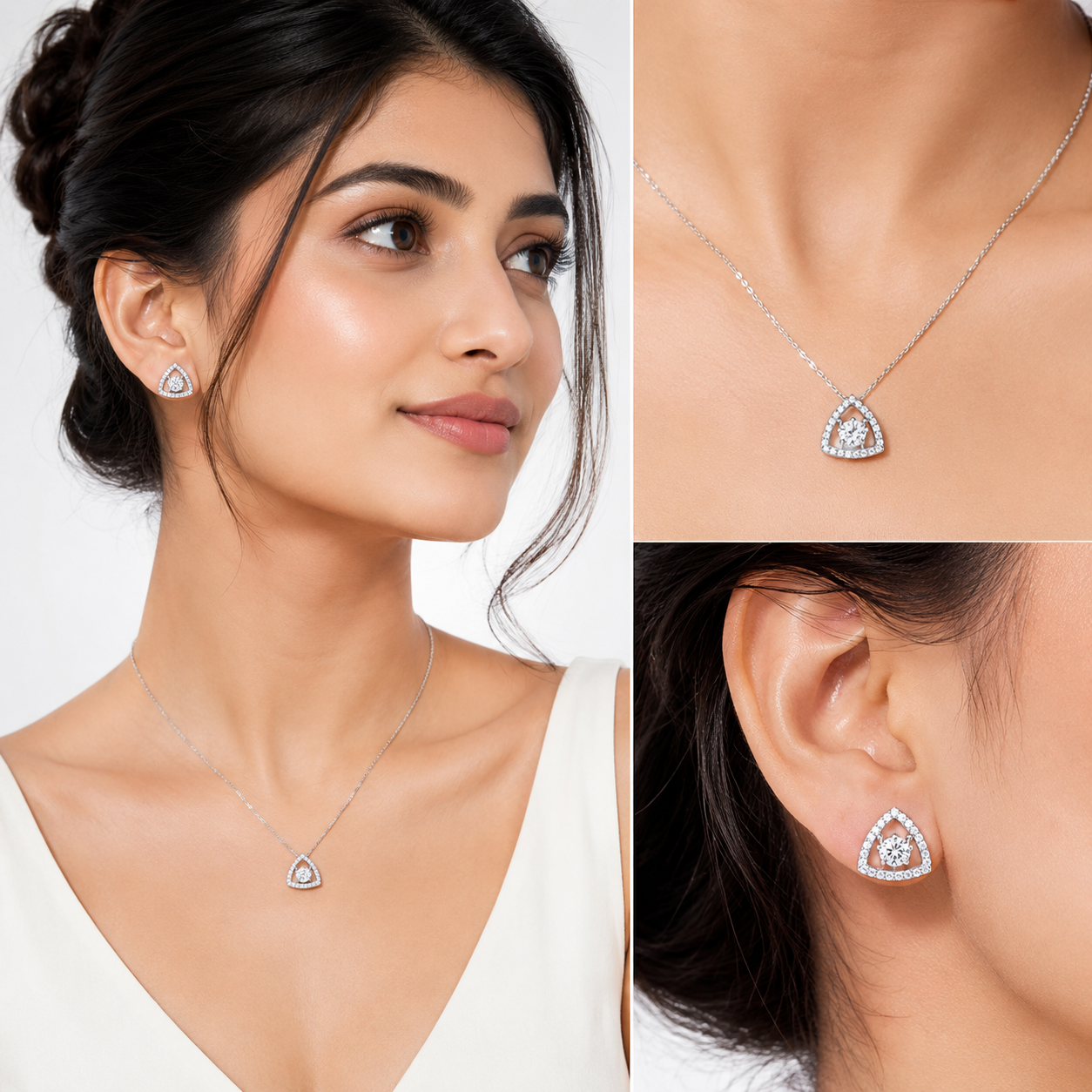 Geo Triangle Solitaire Studs