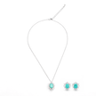 Teal Starburst Oval Studs